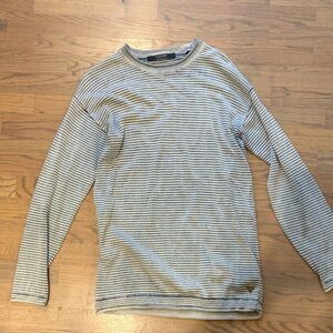Scotch & Soda Gray Striped Long Sleeve Tee